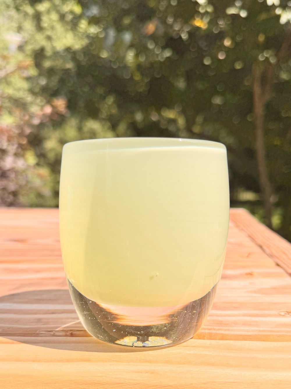Glassybaby Pale Yellow Glass votive Holder